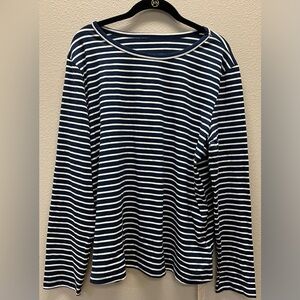 Lily Coco XL New With Tags Navy and White Striped Long Sleeve Top